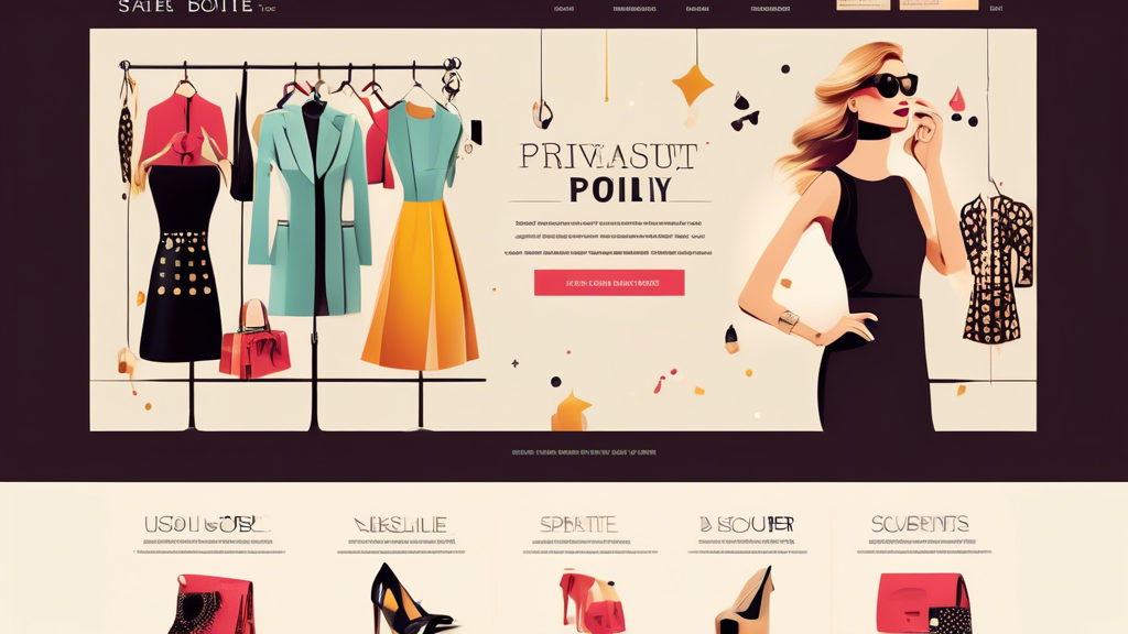 An elegantly designed online boutique homepage featuring stylish clothing and accessories, with a prominently displayed privacy policy section. The policy section includes icons representing data security, user consent, and privacy guarantees. The overall image feels trustworthy and professional, conveying a sense of safety and transparency for shoppers.